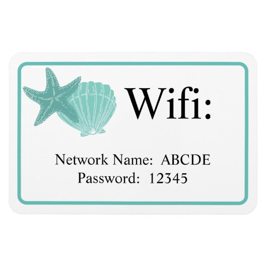 Beach Shells Airbnb Vacation Rental Wifi Magneet (Horizontaal)