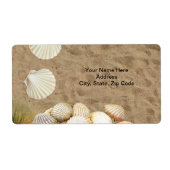 Beach Shells Clams Sand Étiquettes (Devant)