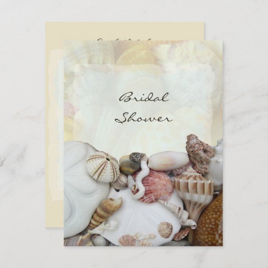 Beach Shells Invitation de douche nuptiale (Devant / Derrière)