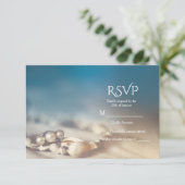 Beach Shells & Pearl Jewelry Elegant RSVP-kaart RSVP Kaartje (Staand voorkant)