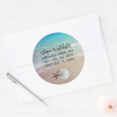 Beach Shells Retour Adres Envelope Seal Ronde Sticker (Envelop)