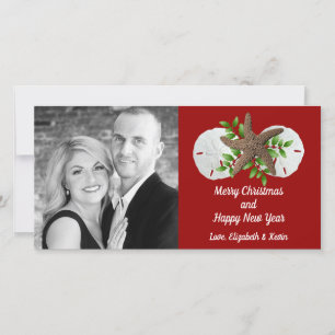 Beach Shells Swag Tropische kerstfotokaart Feestdagenkaart