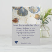 Beach Shells Theme Weddenschap Kaart (Staand voorkant)