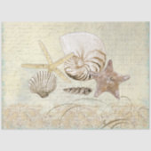 Beach Shells Waterverf Ephemera ontkoppeling Tissuepapier (Voorkant)