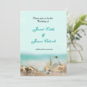 Beach Shells Wedding Party Waterverf Invitation Kaart (Staand voorkant)