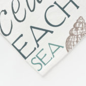 Beach Shells Zee Sand Blue Fleece Deken (Hoek)