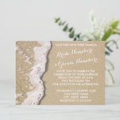 Beach Shore Wedding Invitations Kaart (Staand voorkant)