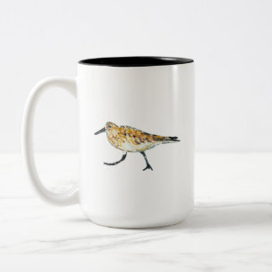 Beach Shorebird Sandpiper Bird Art Tweekleurige Koffiemok