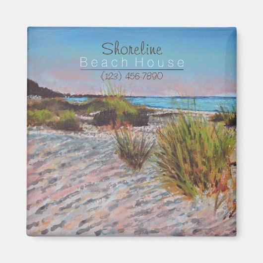 Beach Shoreline Coastal Vacation House Magnet Magneet (Voorkant)