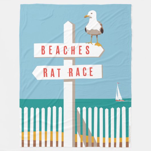 Beach Sign Post Fleece Deken (Voorkant)