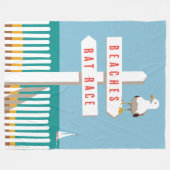 Beach Sign Post Fleece Deken (Voorkant (Horizontaal))