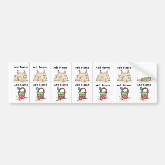 Beach Sippy Cup Labels Bumpersticker (Voorkant)