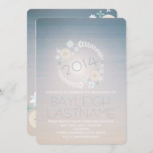 Beach Sky 2014 Afstuderen Foto aankondiging (Voorkant / Achterkant)