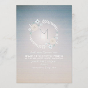 Beach Sky Monogram Weddenschap Kaart