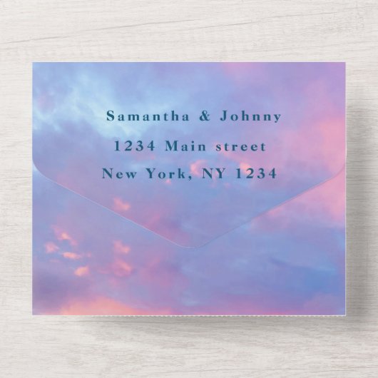 Beach sky Tropical Destination Hawaii Summer All In One Uitnodiging (Achterkant)