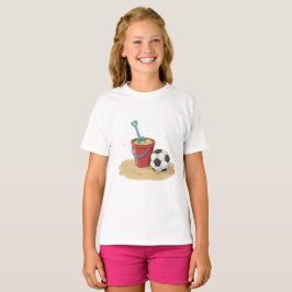 Beach Soccer Bucket and Ball in the Sand T-shirt