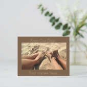 Beach Sparen de datum Aankondigingskaart (Staand voorkant)