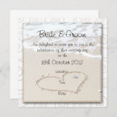BEACH Squding Wedding Invitation Kaart (Voorkant / Achterkant)