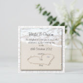 BEACH Squding Wedding Invitation Kaart (Staand voorkant)