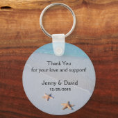 Beach Star Love Personalized Weddenour Favor Sleutelhanger (Voorkant)