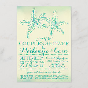  Beach Starfish Couples Wedding Shower Kaart