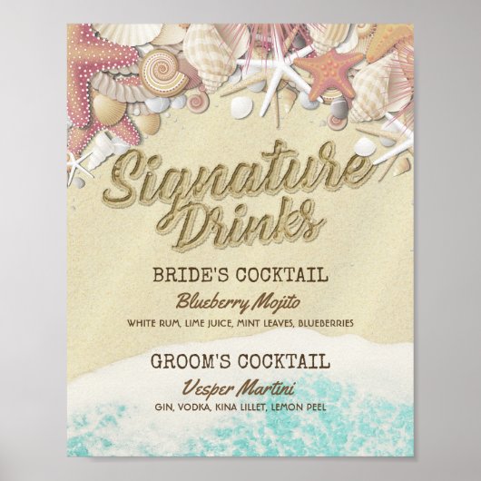 Beach Starfish Drink Poster (Voorkant)