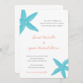 Beach Starfish Faire-part de mariage (Devant / Derrière)