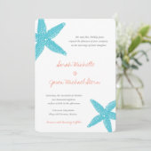 Beach Starfish Faire-part de mariage (Debout devant)