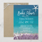 Beach Starfish Lavender Florence Baby shower Kaart (Voorkant / Achterkant)