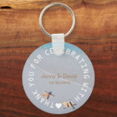Beach Starfish Love Personalised Wedding Favor Sleutelhanger (Voorkant)