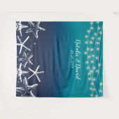 Beach Starfish Ocean Blue Summer Weddenschap Backd Wandkleed (Voorkant (horizontaal))