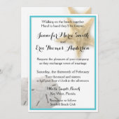 Beach Starfish Sand Dollar Weddenschap Aqua Kaart (Voorkant / Achterkant)