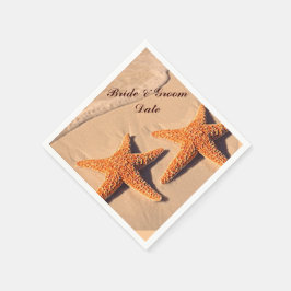 Beach Starfish Weddenschap Paper Napkins Servet