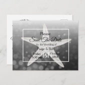 Beach Starfish Wedding Save the Date Briefkaart (Voorkant / Achterkant)