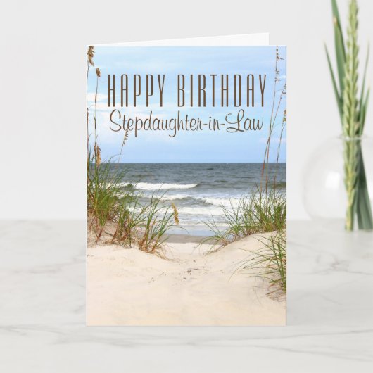 Beach Stepdochter-in-Law Birthday Card Kaart (Voorkant)