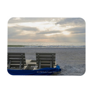 Beach stoelen op St. Pete's strand op zonsondergan Magneet