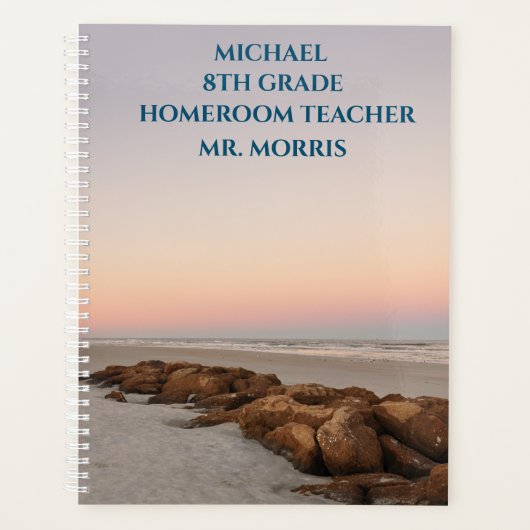 Beach Stones bij Sunset School Classroom Planner (Voorkant)