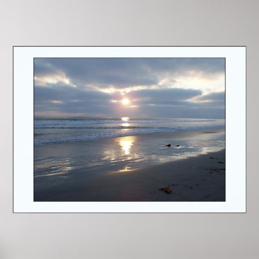 Beach Stormy Sunset Print (Voorkant)