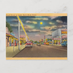 Beach Street, Night, Savin Rock, Connecticut Briefkaart