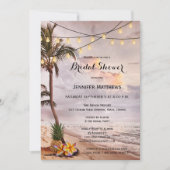 Beach String Lights Bridal Shower Invitation Kaart (Voorkant)