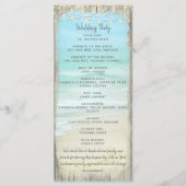Beach String Lights Rustic Wood Wedding Programme (Dos)