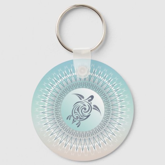 Beach Style Turtle en Mandala Maritime Sleutelhanger (Voorkant)