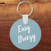Beach Summer Fun Easy Breezy Blue Stylish Sleutelhanger (Voorkant)