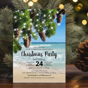 Beach Summer Kerstparty Kaart