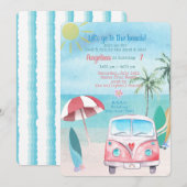 Beach Summer Party Palm Trees Ocean Kaart (Voorkant / Achterkant)