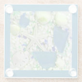 Beach Summer Seashells Glazen Onderzetter (Achterkant)