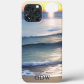 Beach Sun & Surf Monogram  Case-Mate iPhone Case (Achterkant)