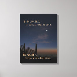 Beach Sunrise "Be Noble" Motivatie Canvas Afdruk