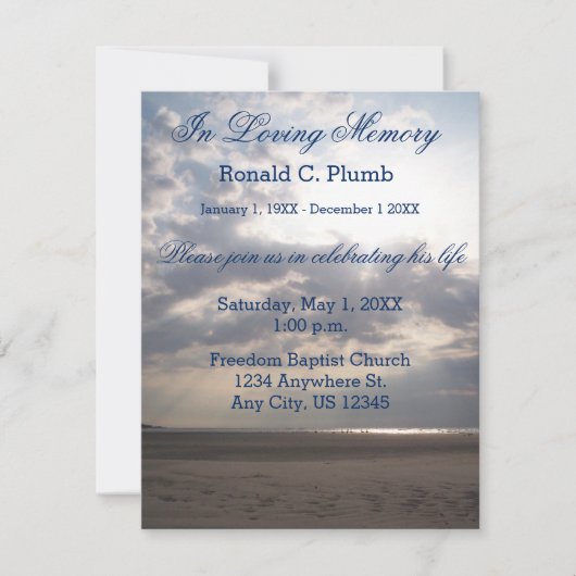 Beach Sunrise | Begrafenis | Herdenkingsdienst Kaart (Voorkant)