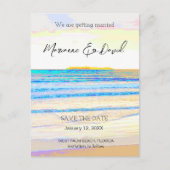 Beach sunrise behalve de datum aankondiging briefk (Voorkant)